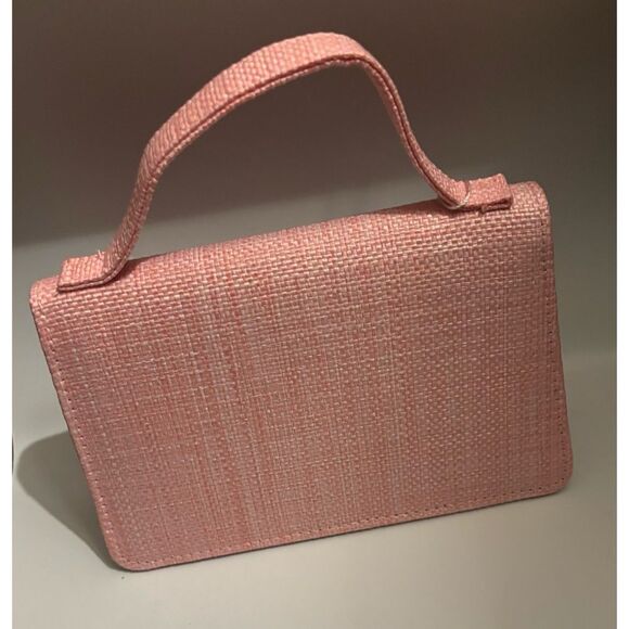 SHIRALEAH BOWIE STRAW MINI BAG in Pink / NWT - Picture 4 of 6